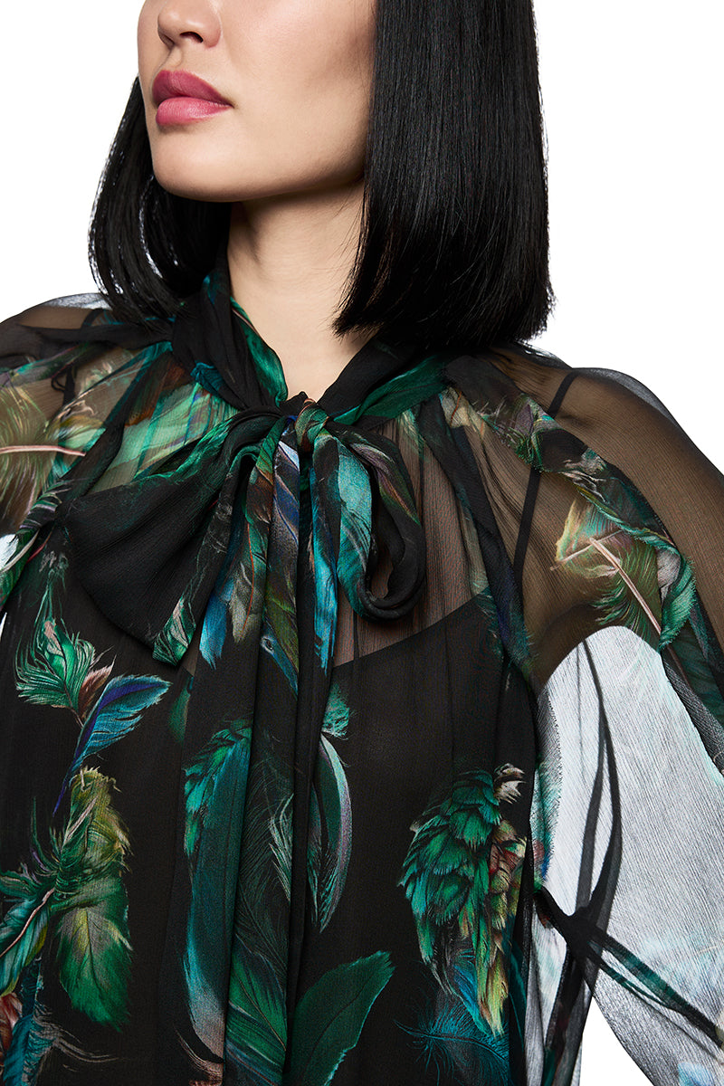 Transparent viscose blouse