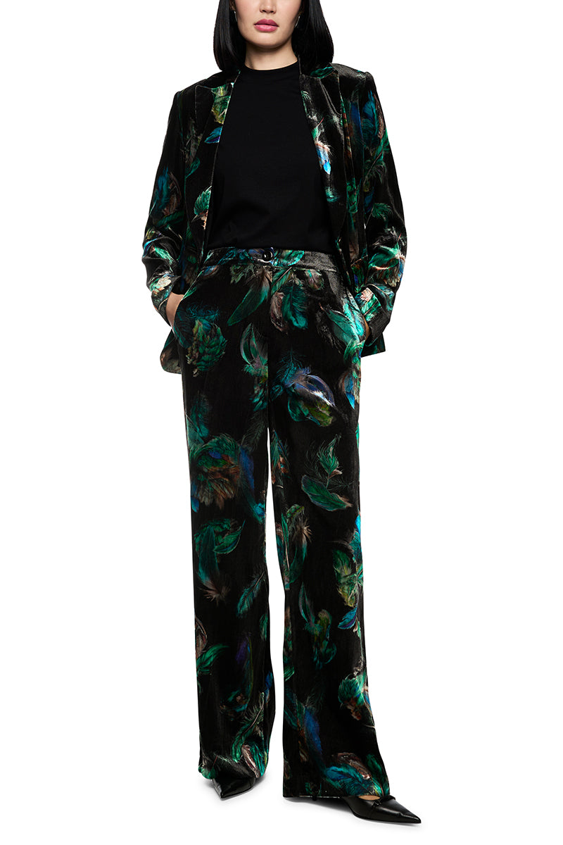 WARRI velvet trousers with print