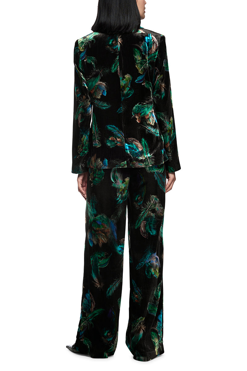 WARRI velvet trousers with print
