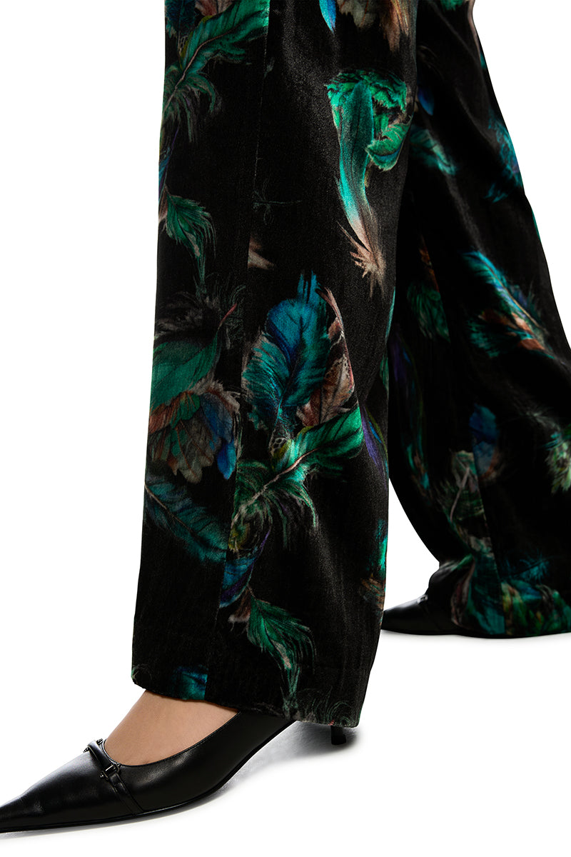 WARRI velvet trousers with print