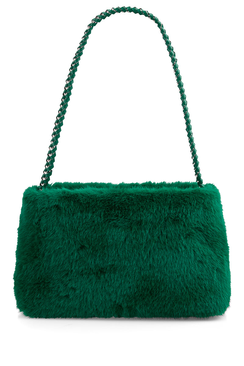 Faux fur shoulder bag