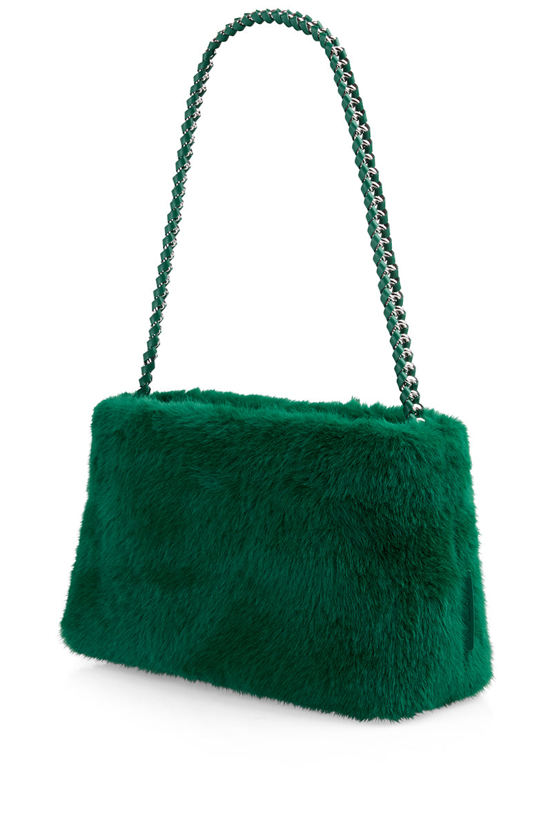Faux fur shoulder bag
