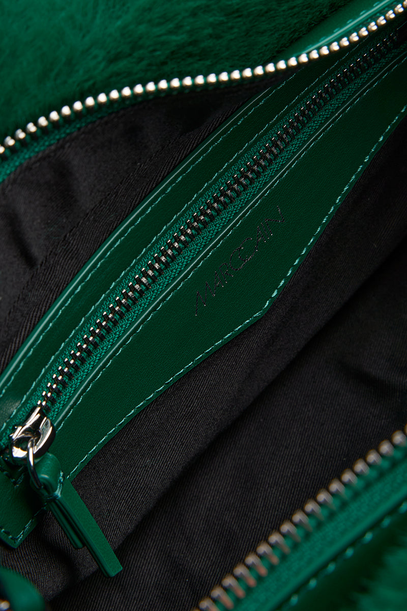 Faux fur shoulder bag