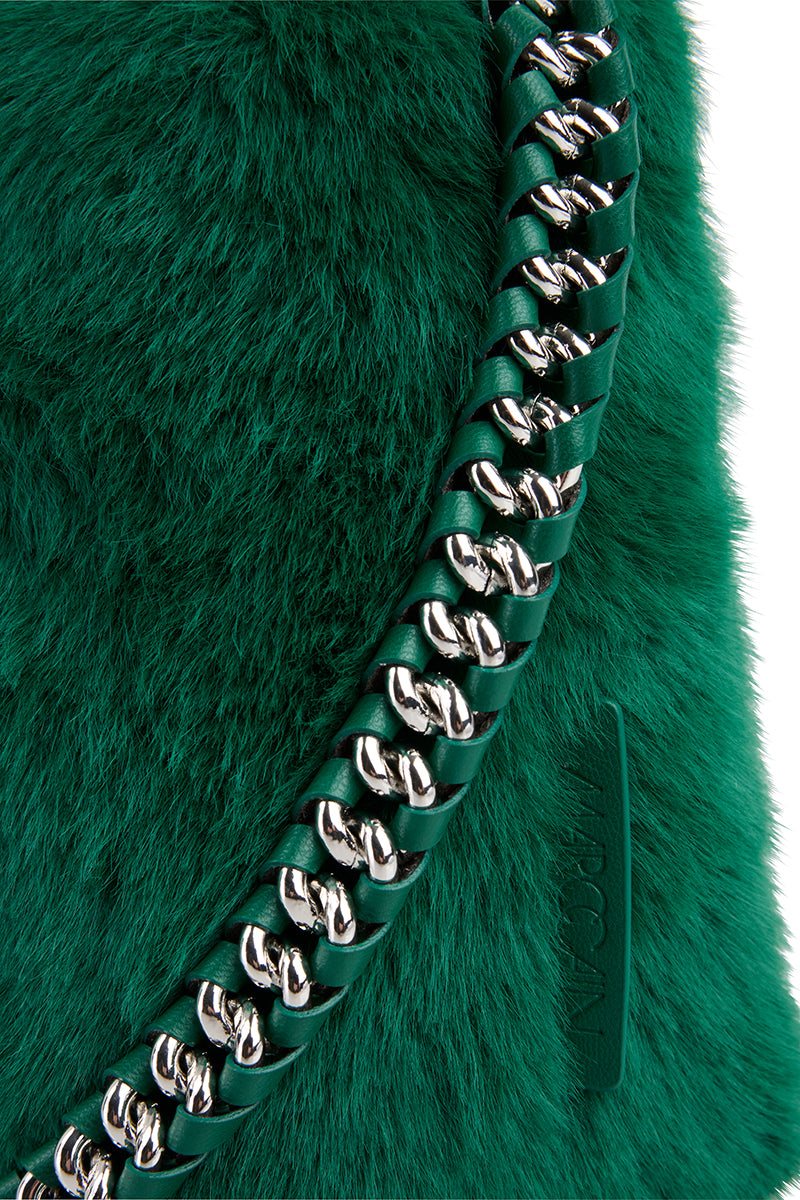 Faux fur shoulder bag