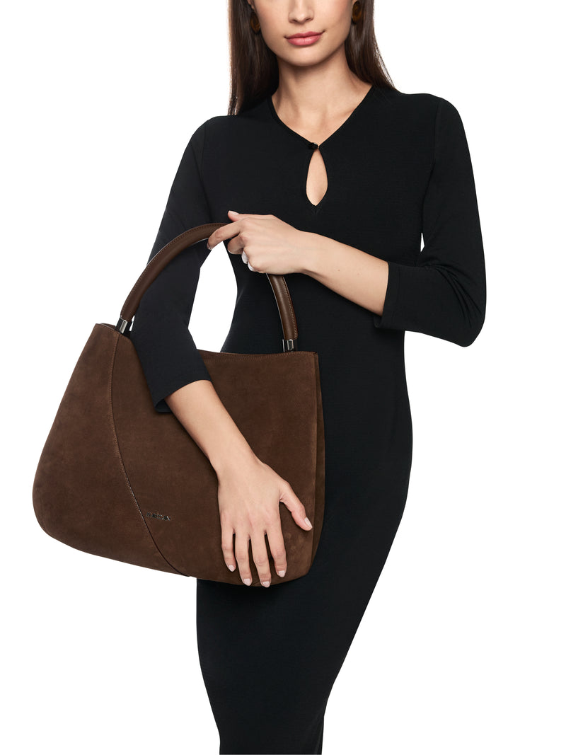 Suede shoulder bag