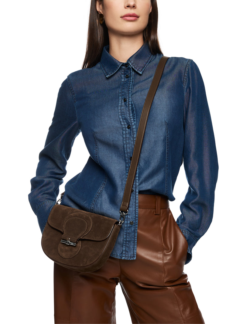 Suede shoulder bag