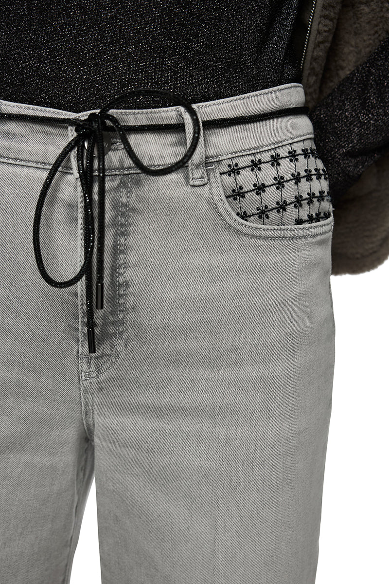 Forli jeans with flower appliqué