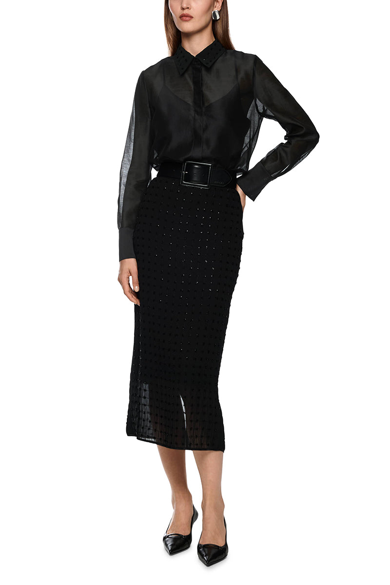 Organza blouse with embroidery