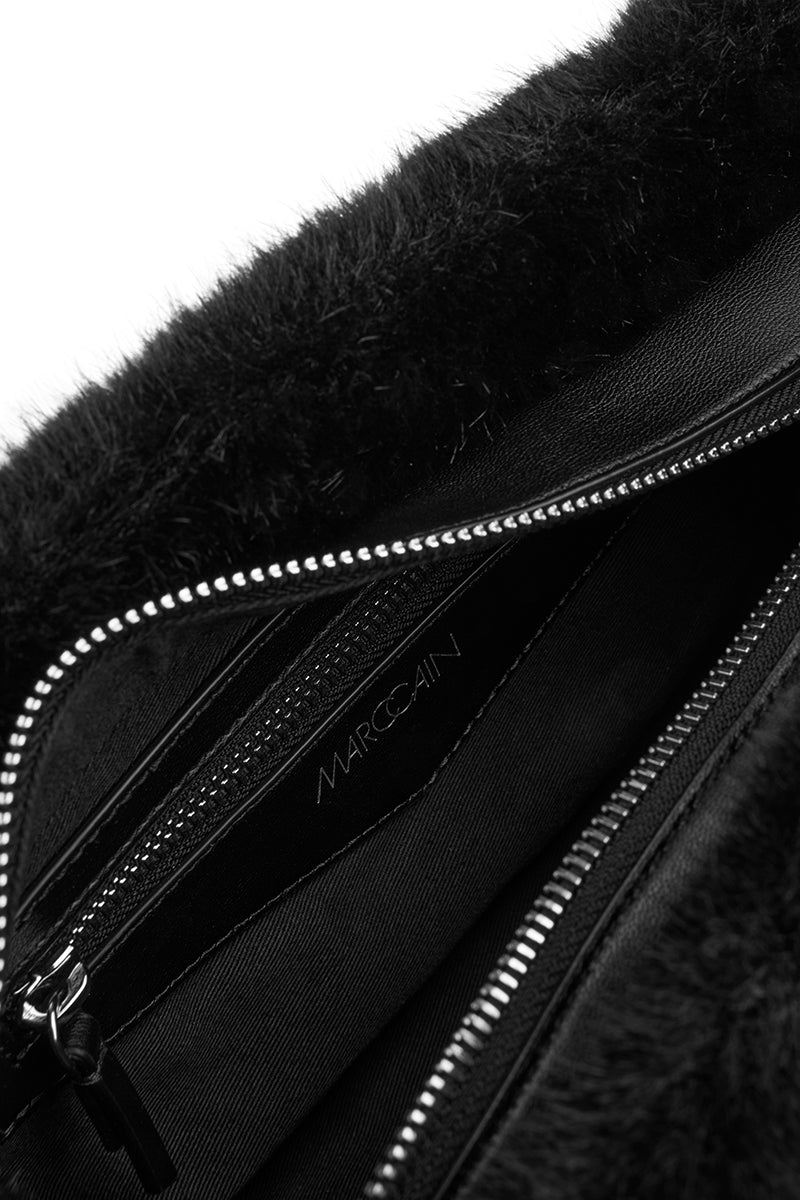 Faux fur shoulder bag