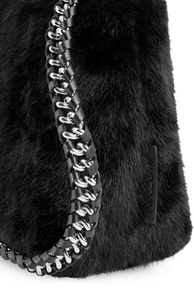 Faux fur shoulder bag