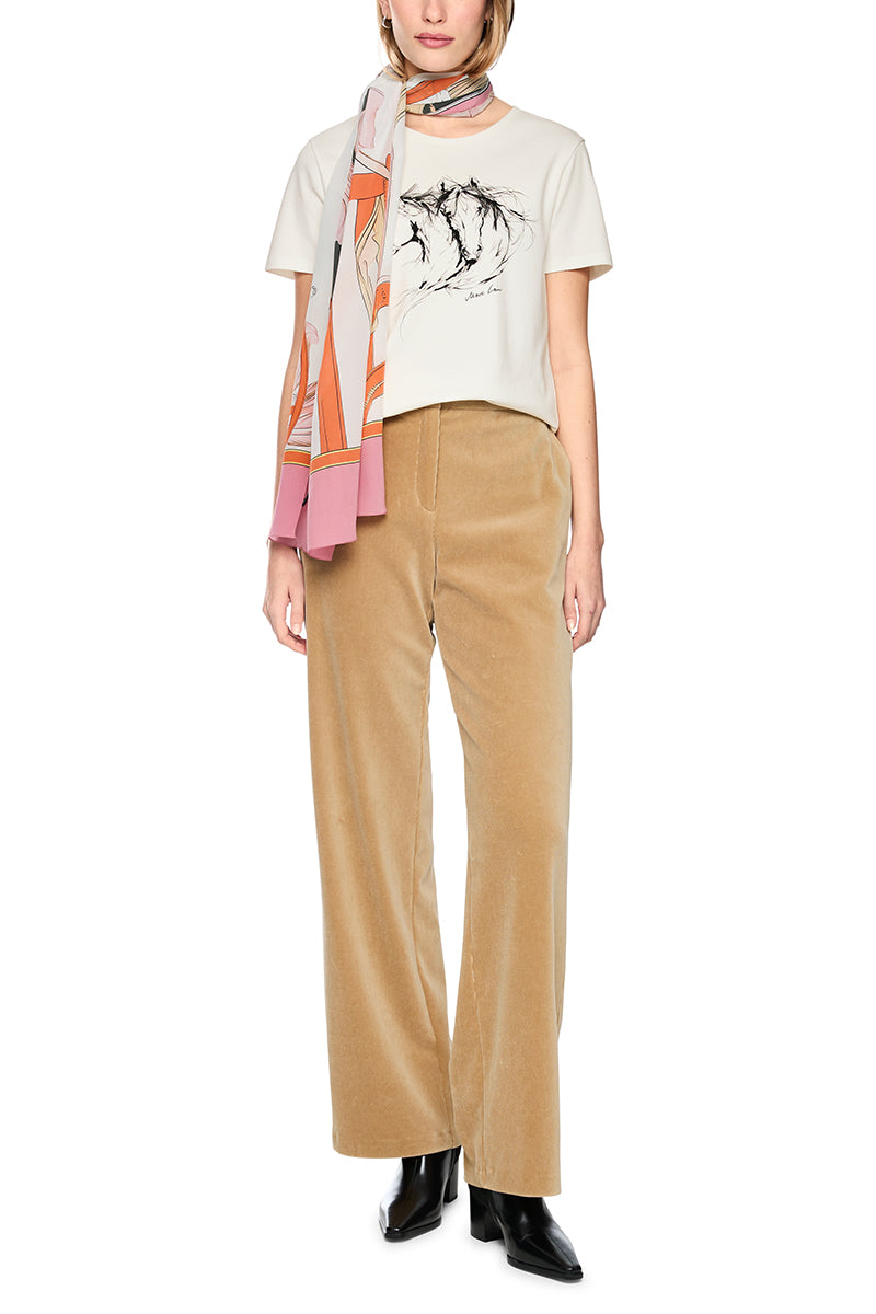 Cotton shirt with horse motif