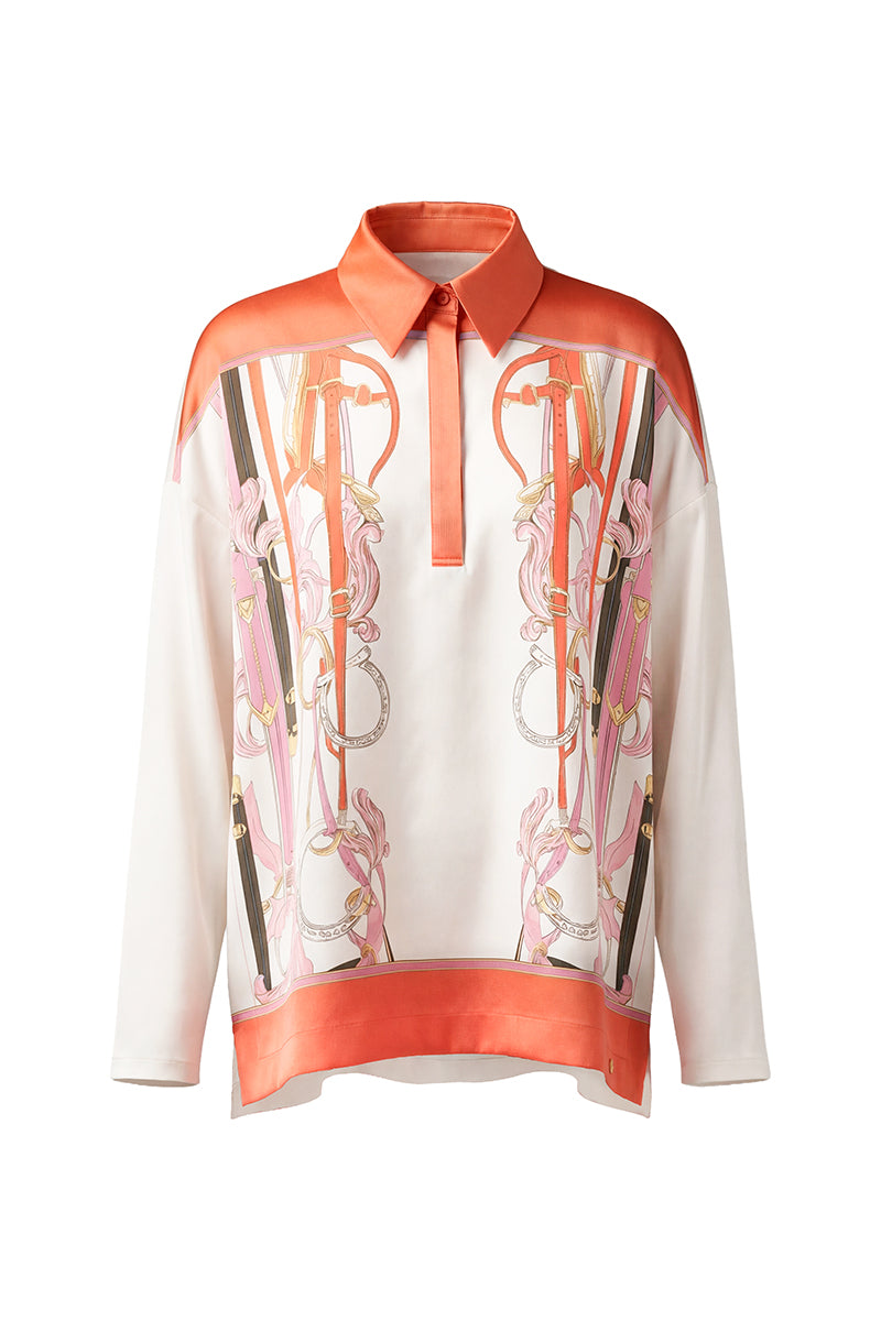 Silk blend blouse-style shirt
