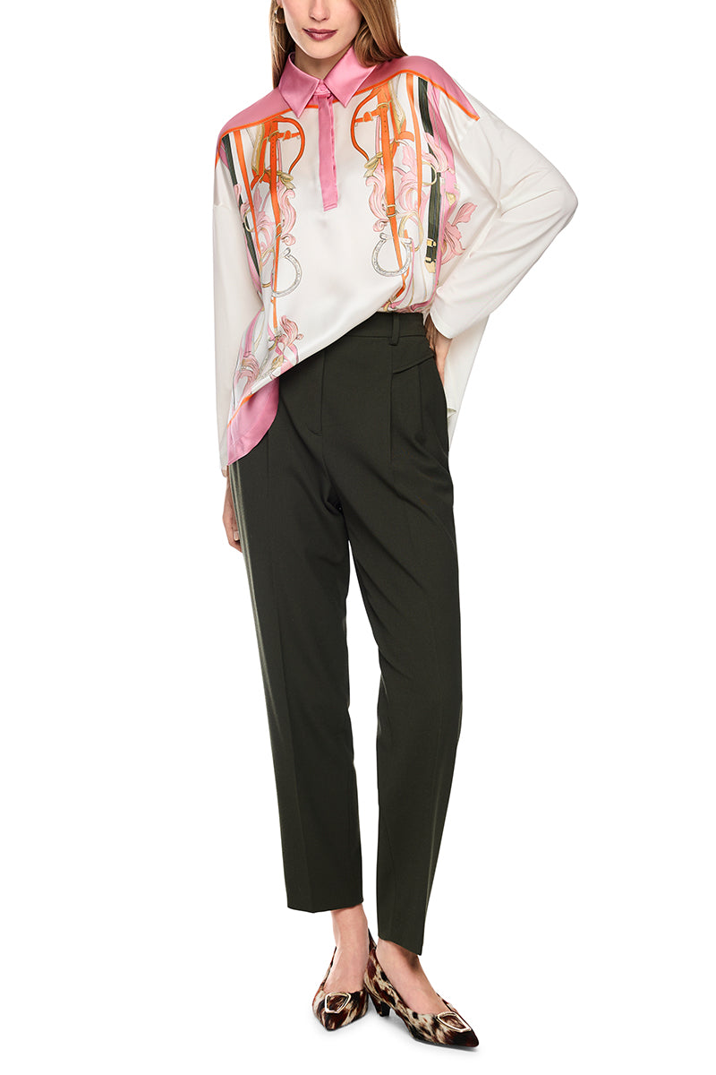 Silk blend blouse-style shirt