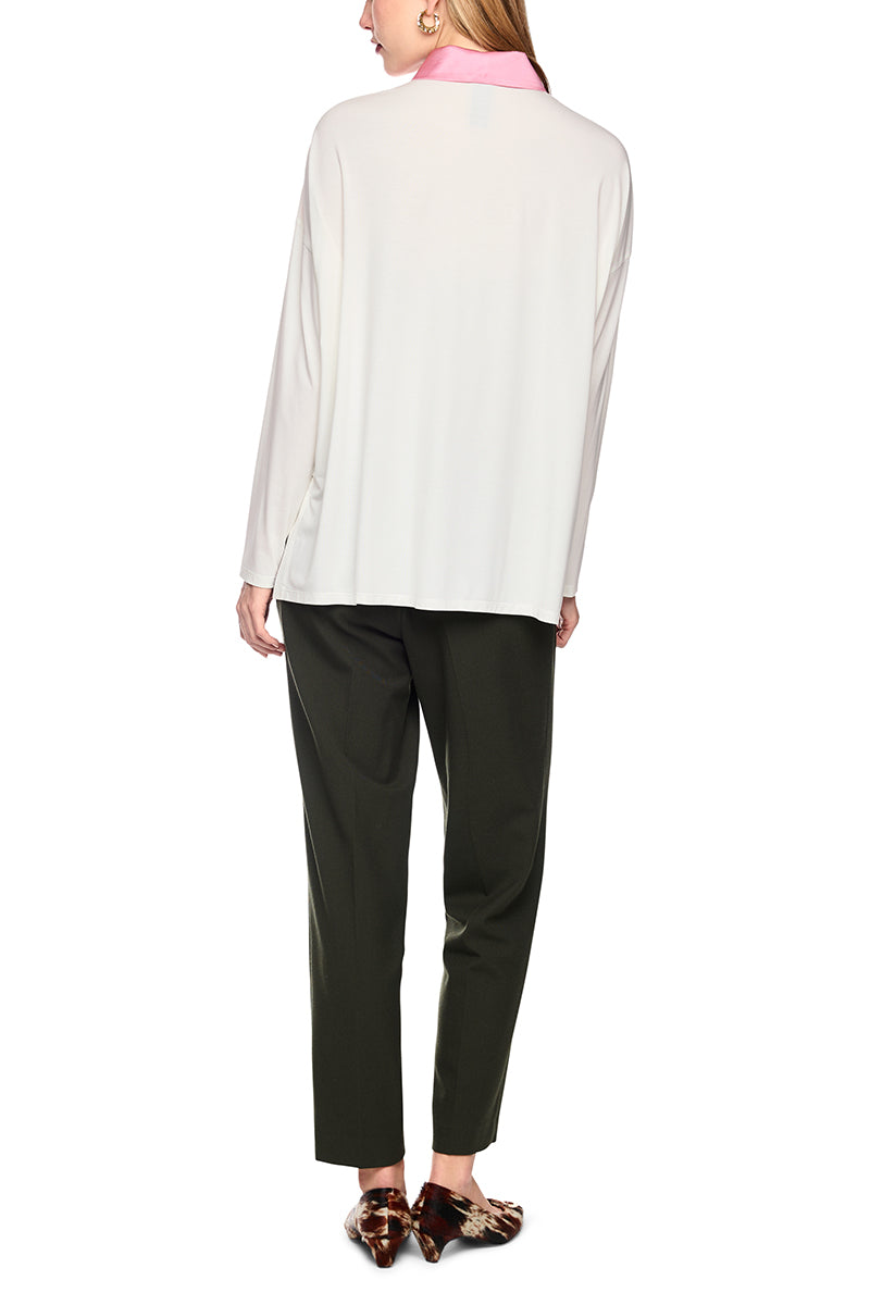 Silk blend blouse-style shirt