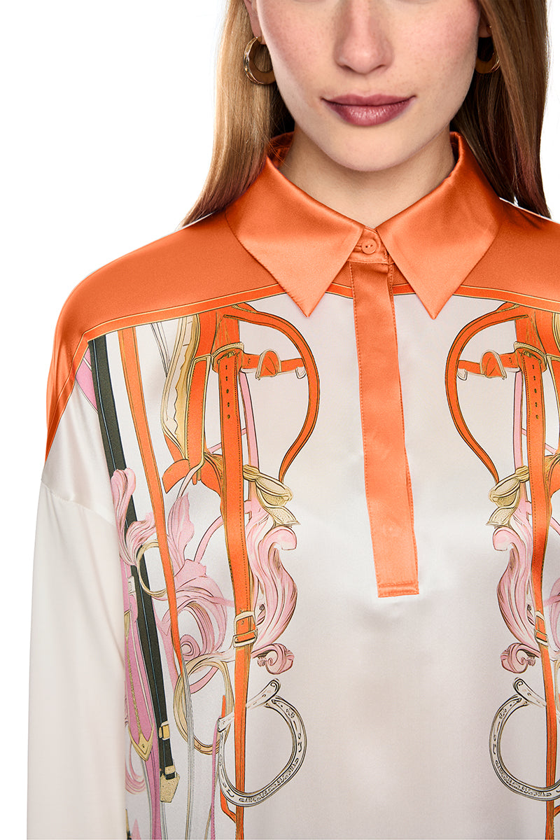 Silk blend blouse-style shirt