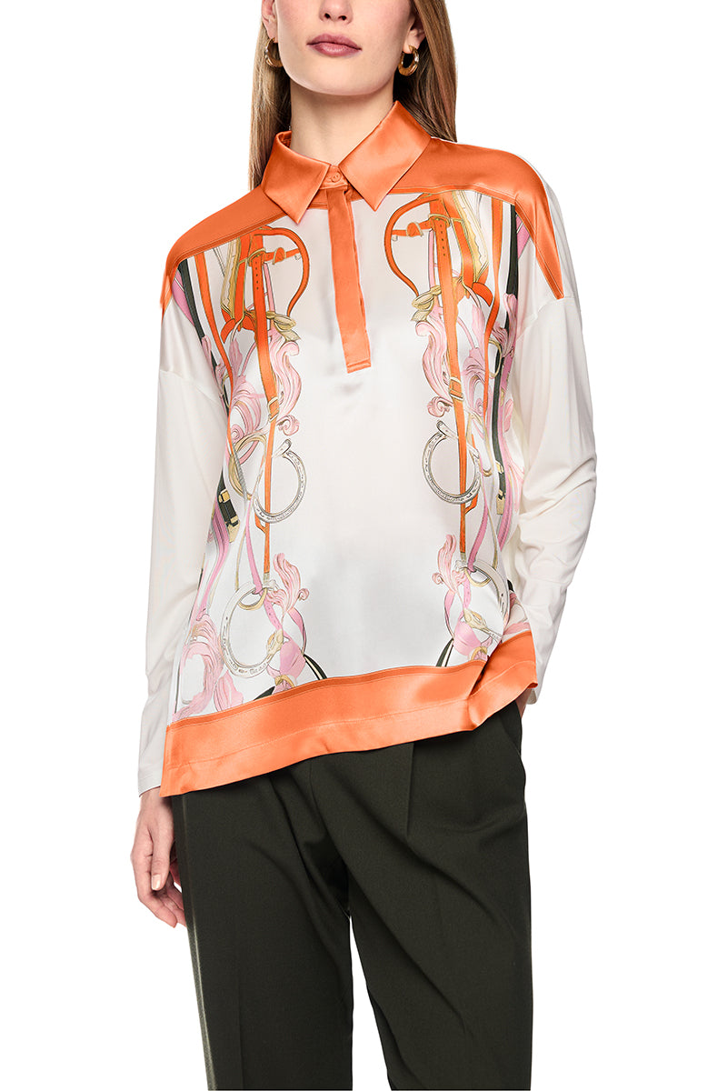Silk blend blouse-style shirt