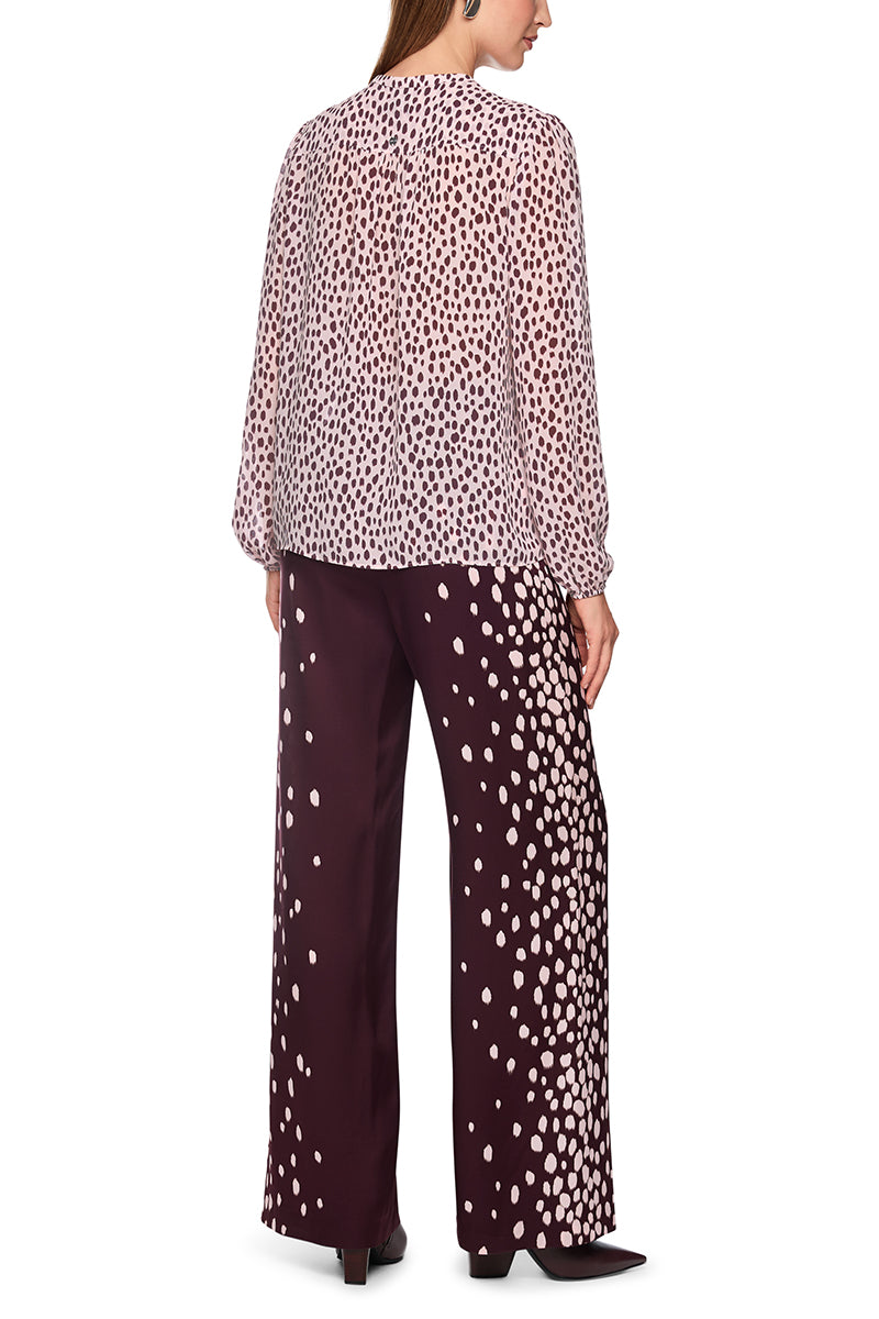 Blouse with polka dot print