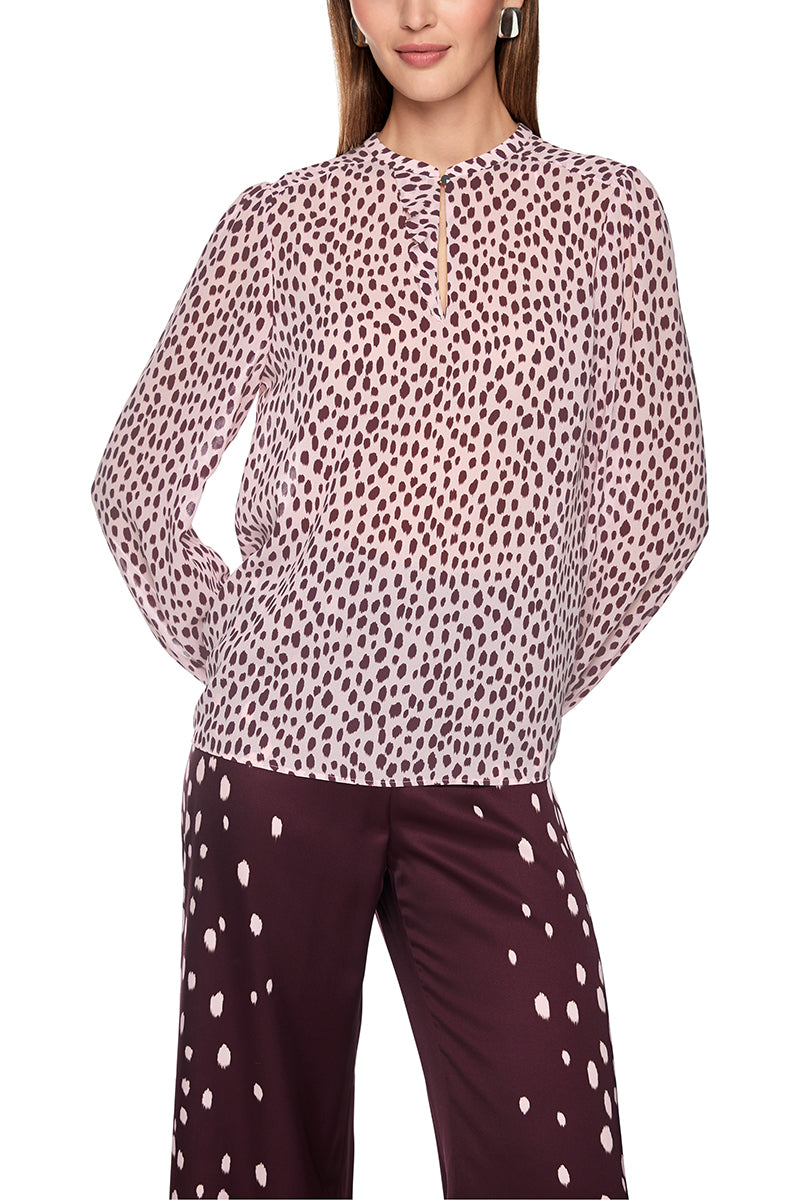 Blouse with polka dot print