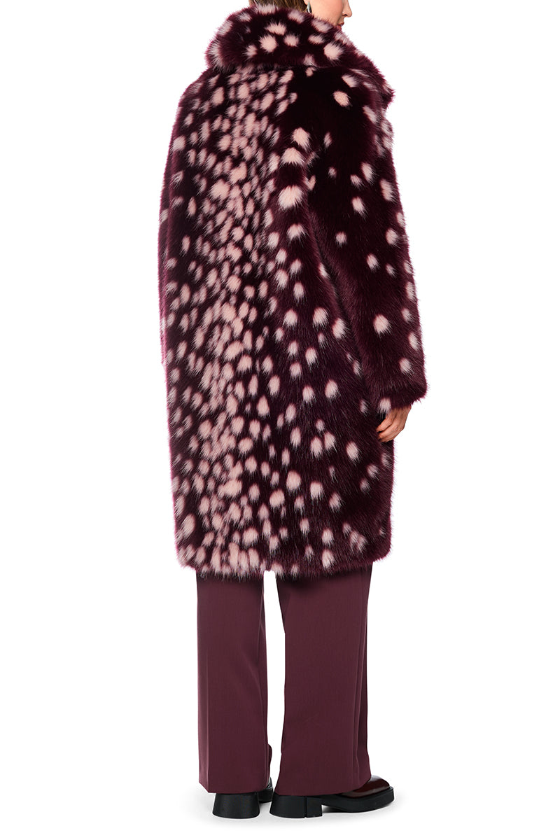 Coat with striking polka dot print