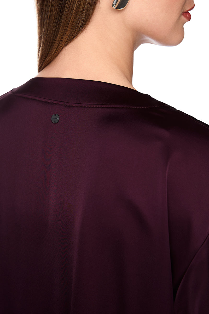 V-neck blouse in satin-effect finish