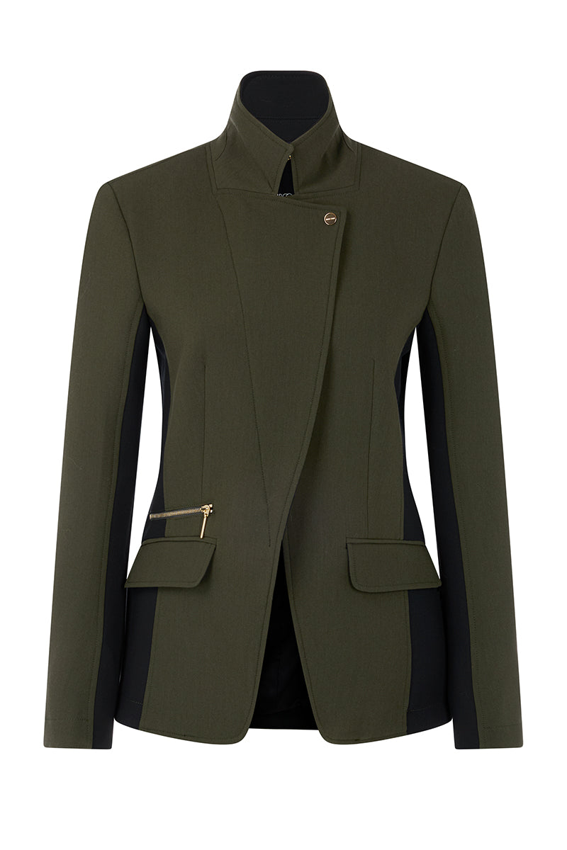Blazer with contrasting stripes