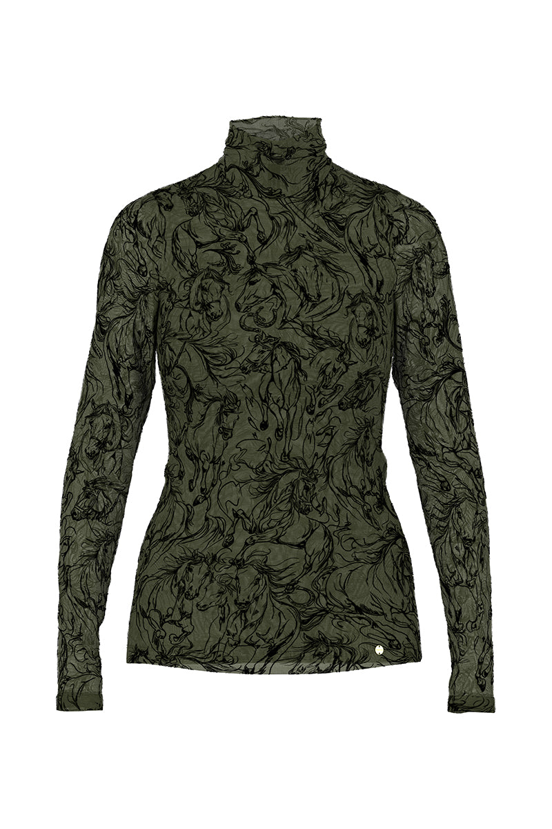 Shirt with velvet flocking