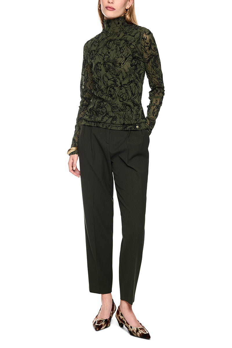Shirt with velvet flocking