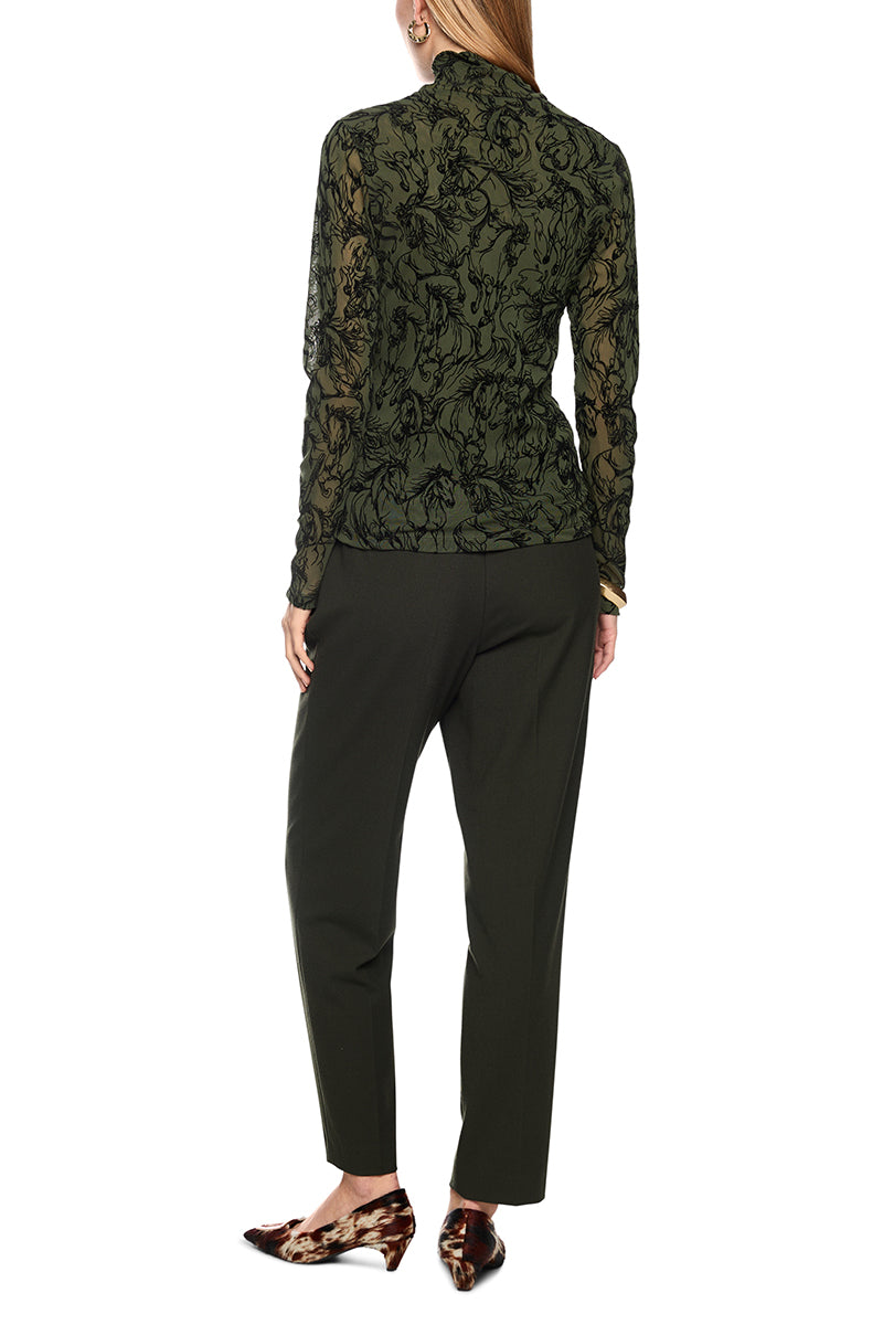 Shirt with velvet flocking