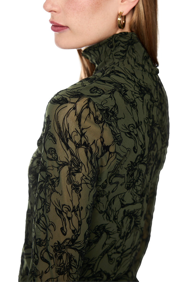 Shirt with velvet flocking