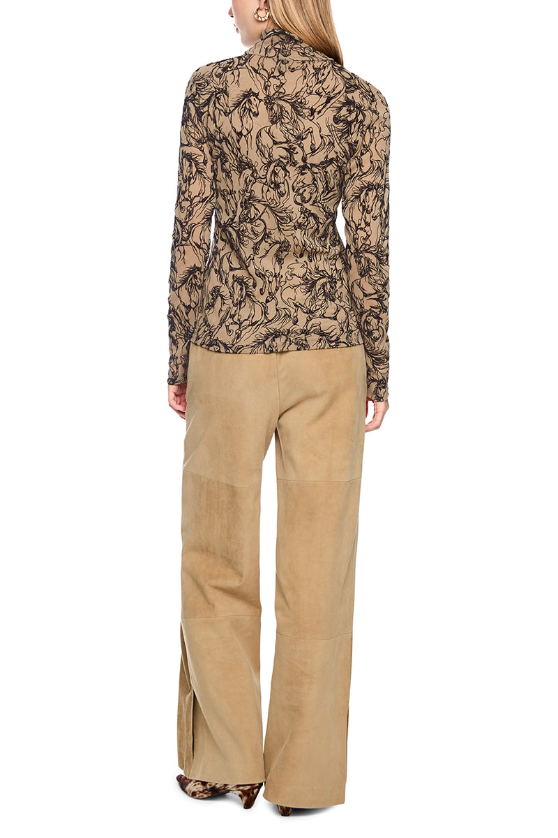Shirt with velvet flocking