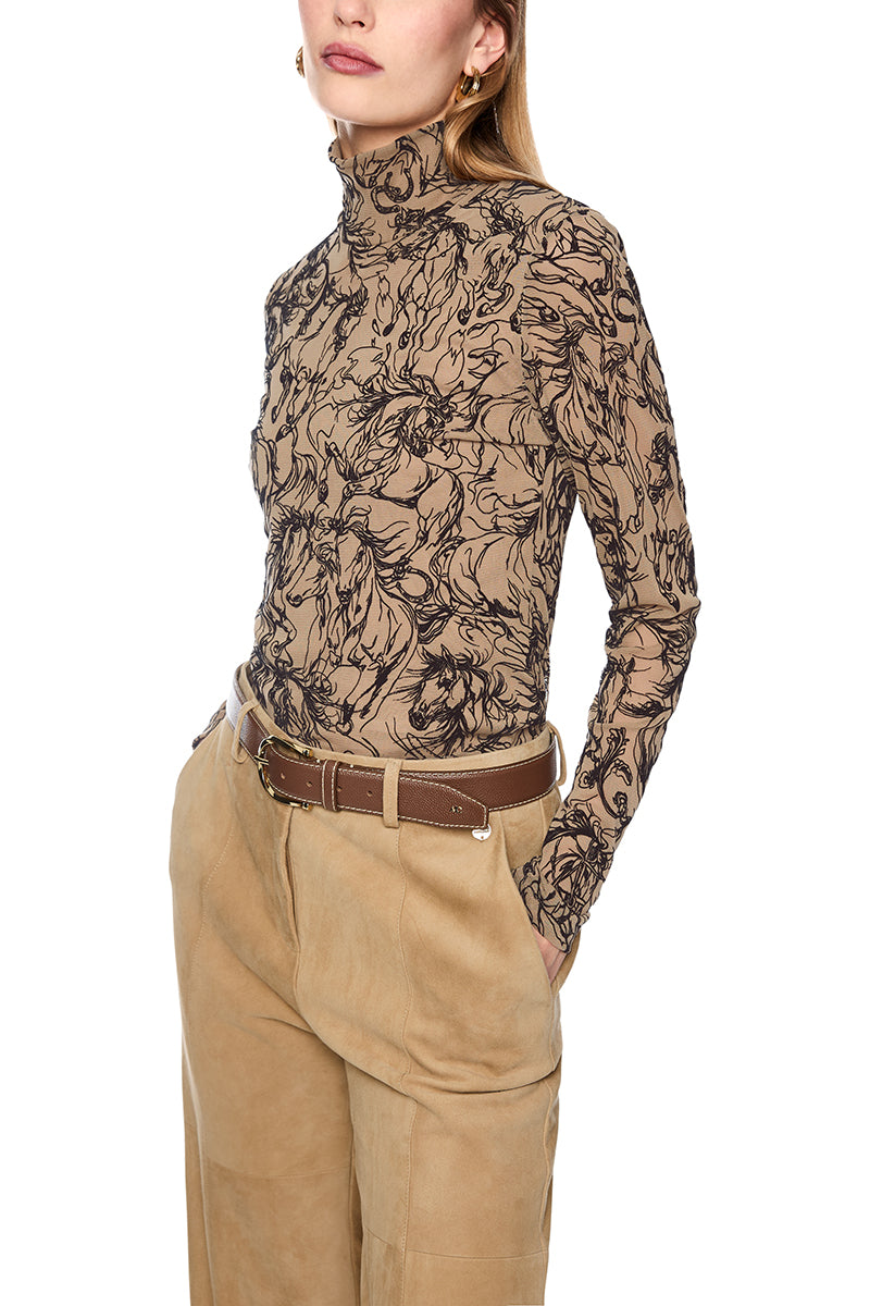 Shirt with velvet flocking