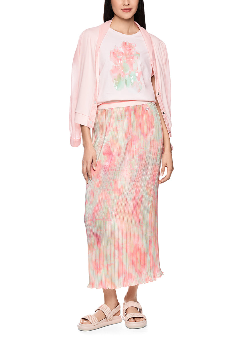 Patterned pleated skirt
