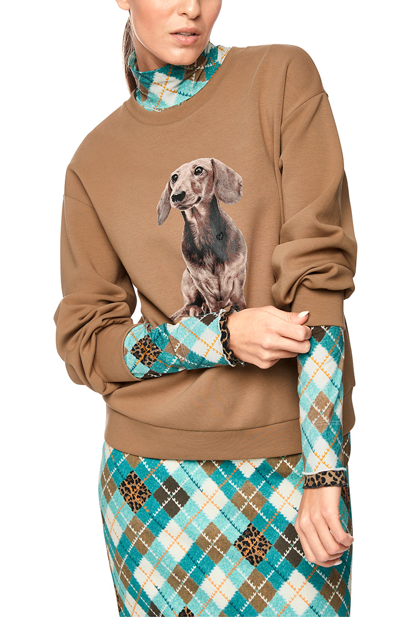 Sweatshirt with dachshund print