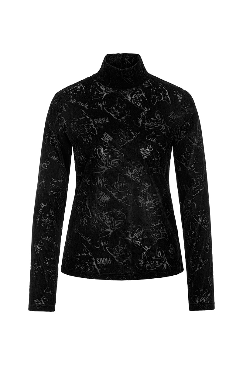 Cat-print shirt