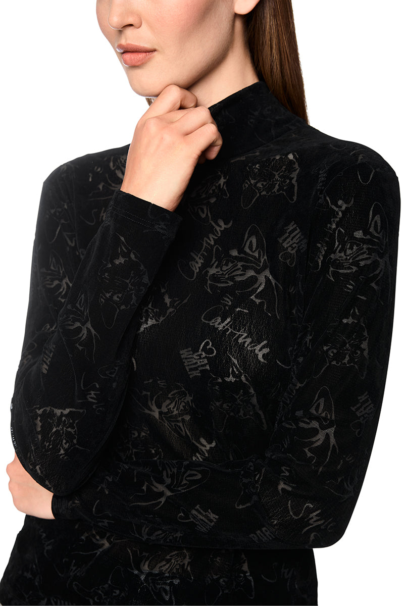 Cat-print shirt