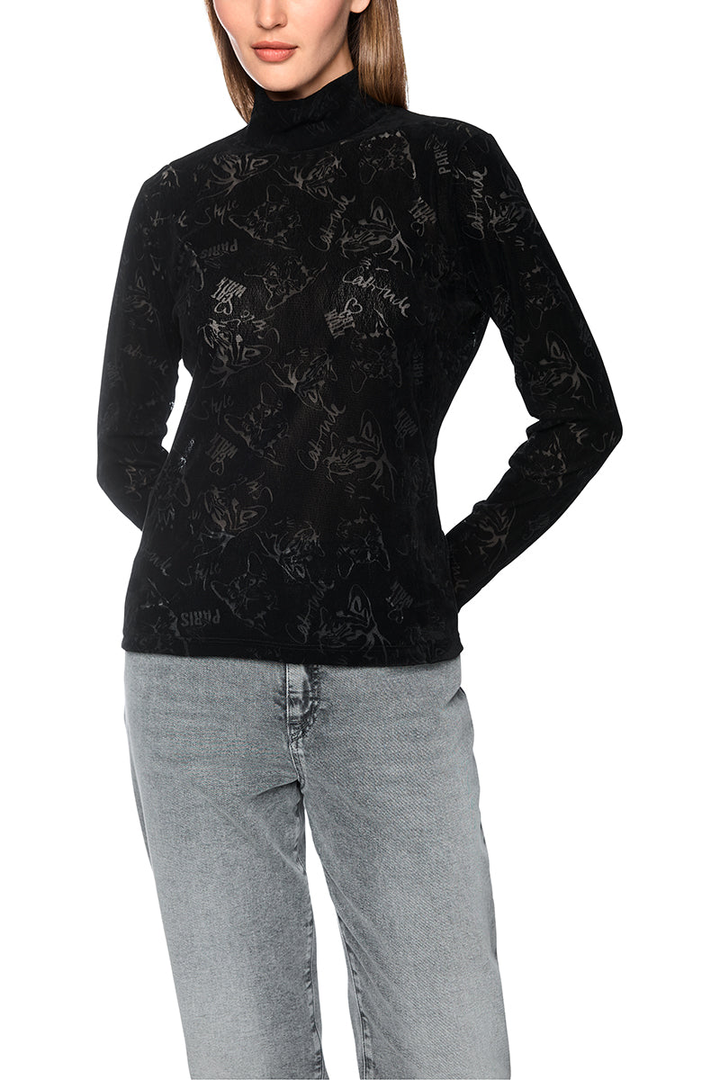 Cat-print shirt