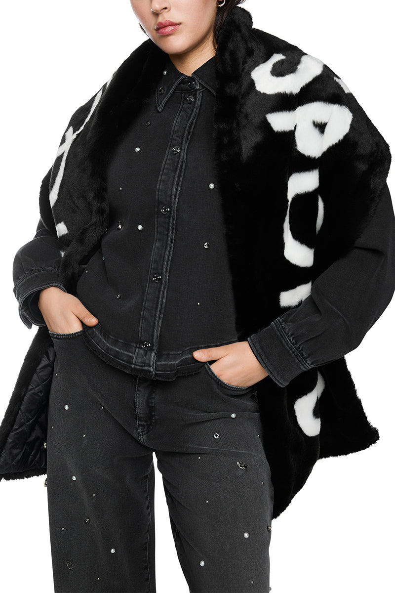 Oversized faux fur scarf