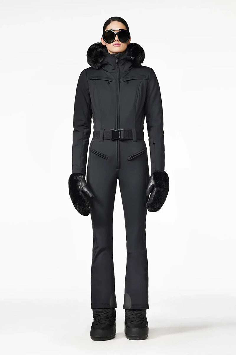 Parry long ski suit faux border