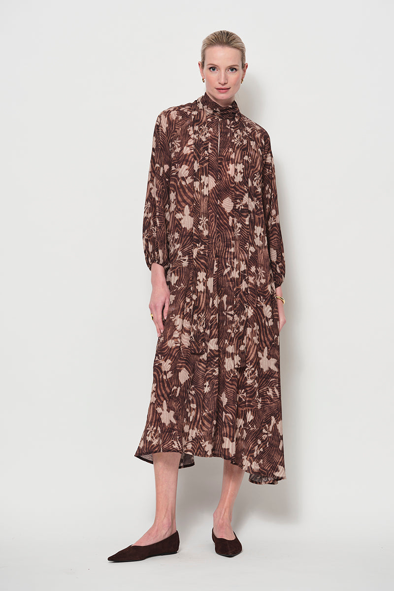 Raglan sleeve high neck dress