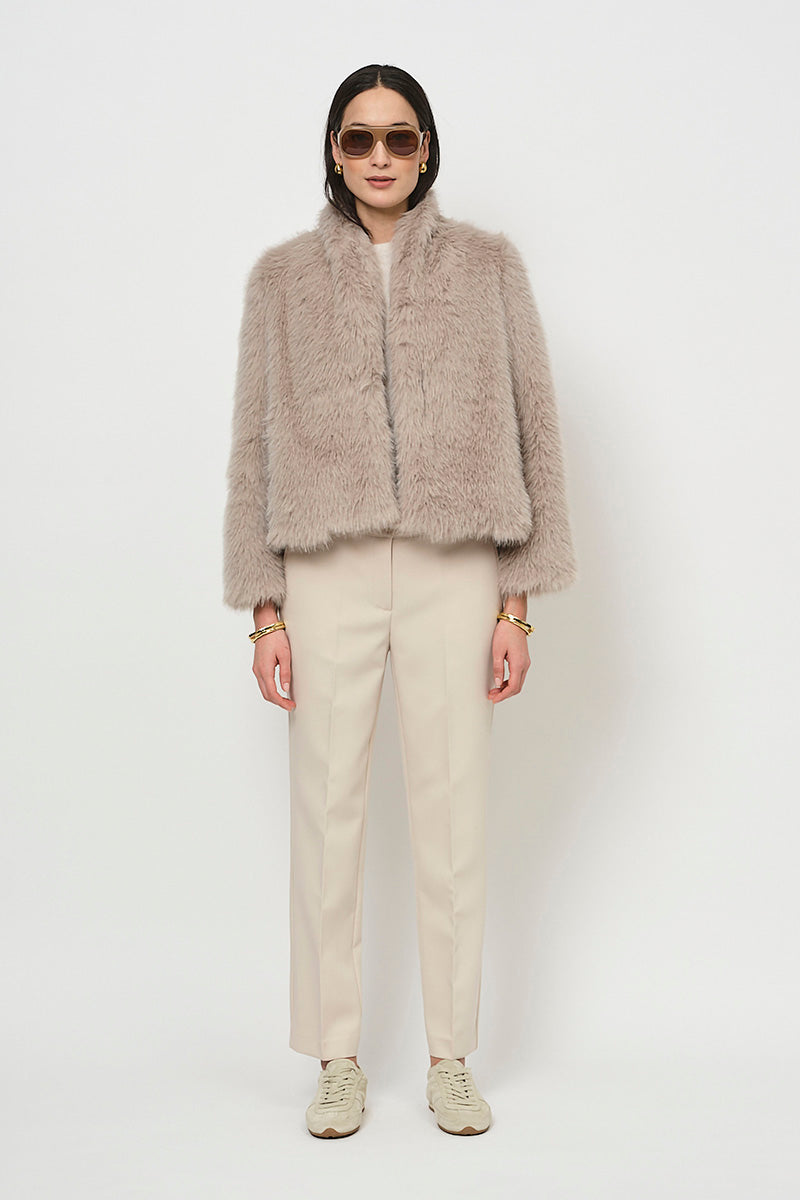 Cropped fur jacket