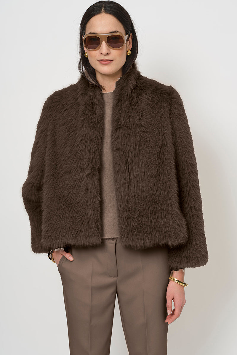 Cropped fur jacket