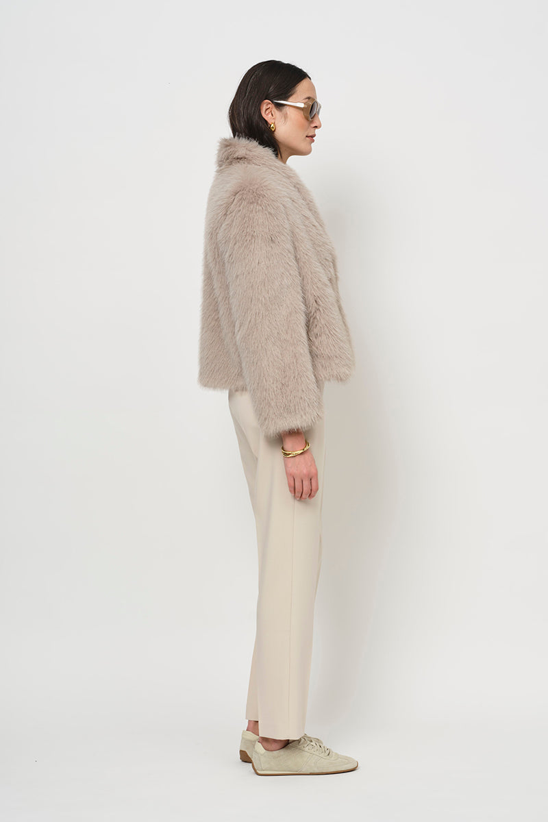 Cropped fur jacket