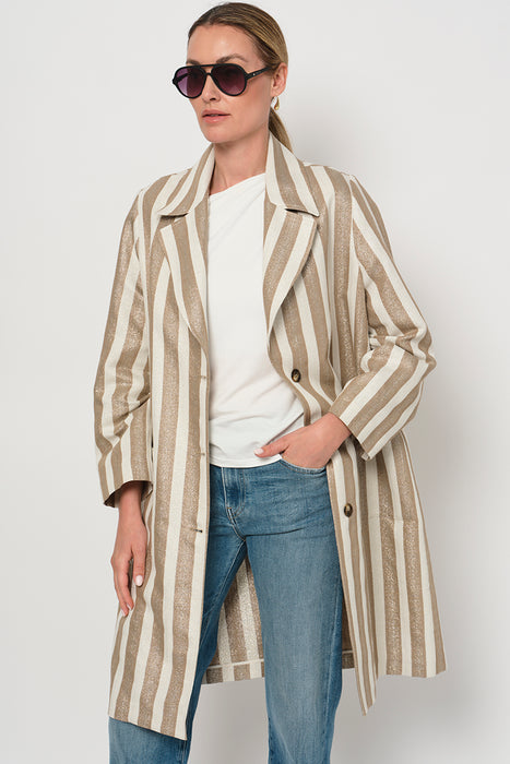 Striped long coat