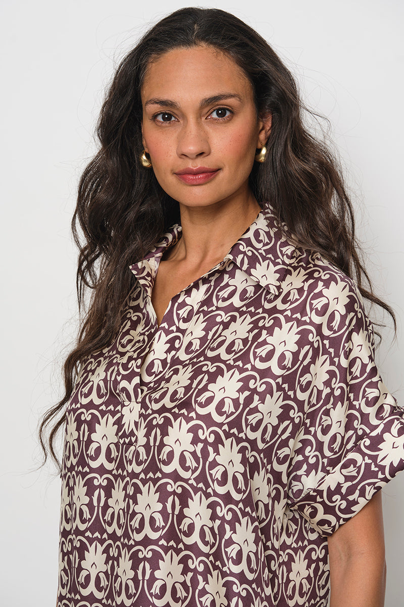 Long shirt collar dress