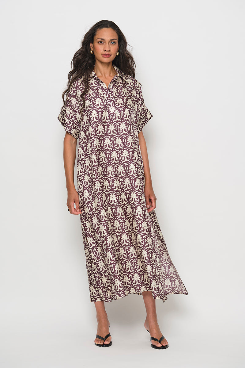 Long shirt collar dress