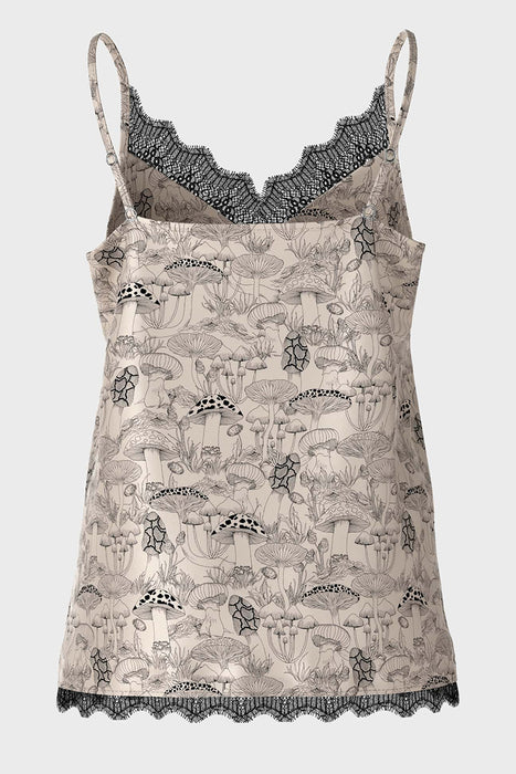 Printed top with spaghetti straps
