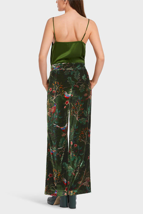 Wide velvet WEIDA all-over print pants