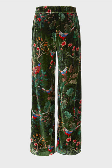 Wide velvet WEIDA all-over print pants