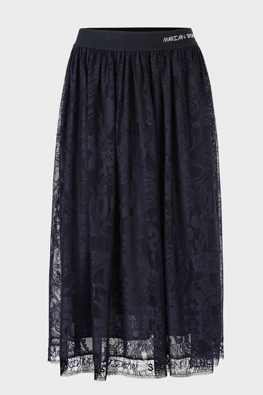 Wide skirt in tulle lace