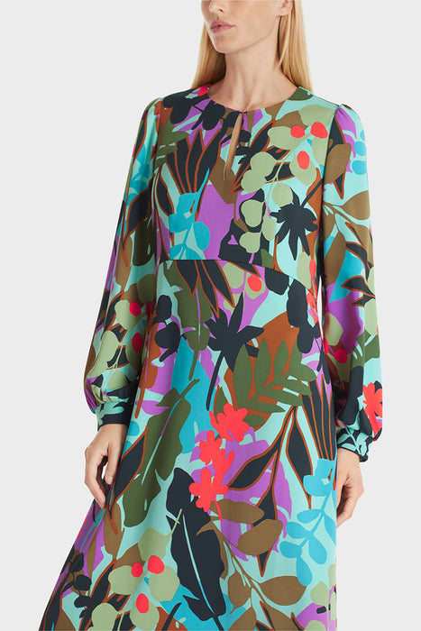 Dress in colourful leaf design